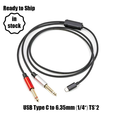 USB C na duálny 6,35 mm kábel